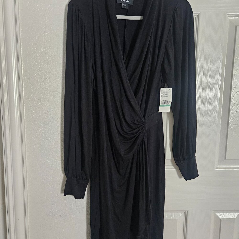 Karen Kane  Cascade Wrap dresses black sizes L for woman's New - Picture 4 of 7